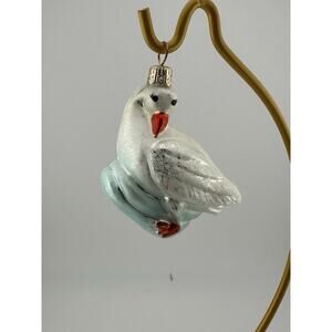 Vintage Christopher Radko Seagull Glass Ornament 1999 White #99-3660